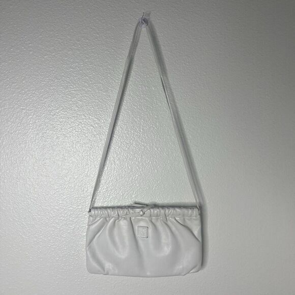 Vintage Anne Klein for Calderon 70s White Leather Shoulder Crossbody Purse - Picture 1 of 13